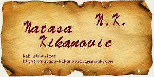 Nataša Kikanović vizit kartica